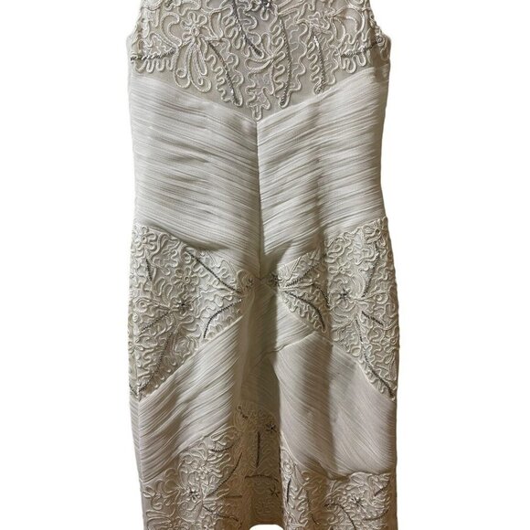 NWT Sue Wong Formal wedding Crystal Beaded White Ivory Knee Length Dress‎ Size 6 - Picture 12 of 16
